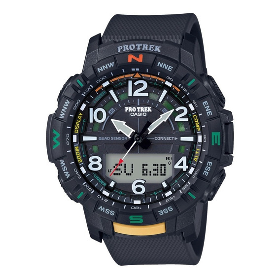 Casio Pro Trek Connect PRT-B50-1dr Color de la correa: negro, Color del bisel: negro, Color de fondo: negro