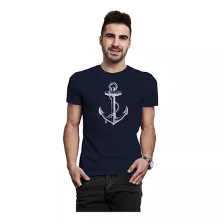 Playera Manga Corta Moda Hombre Slim Fit Ajustada Ancla