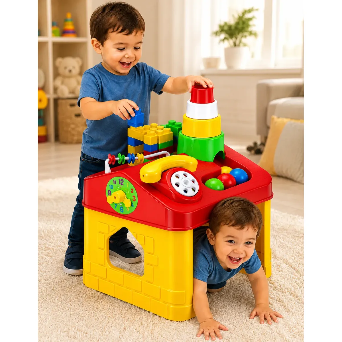 Casa de Atividades Brinquedo Educativo Infantil Bebê 28 Peças