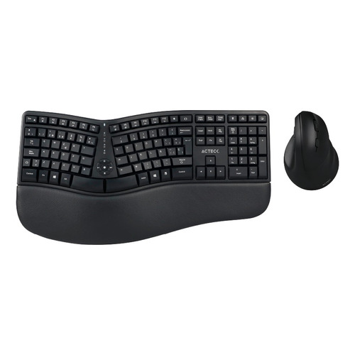 Combo Acteck 2 En 1 Teclado Ergonomico Mouse Vertical 2.4 Color del mouse Negro Color del teclado Negro