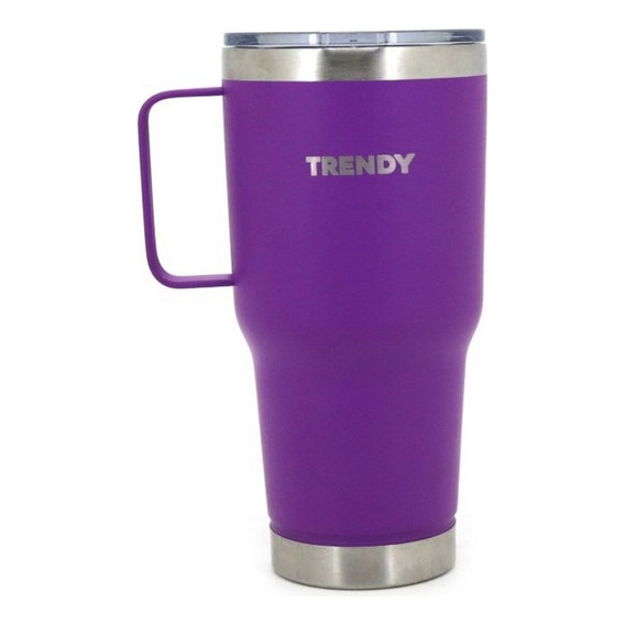 Vaso Térmico Inoxidable 900ml Violeta Liso Frío Caliente 24hs Doble Pared Al Vacío Pico Cebador Tapa Anti condensación A Prueba Derrames Portátil Viaje Deporte Oficina