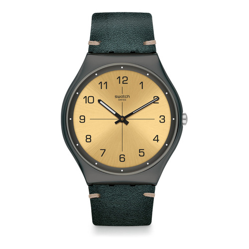 Relojes Swatch Reloj Trovalized Pulsera Color de la malla Verde Color del bisel Gris oscuro Color del fondo Dorado oscuro