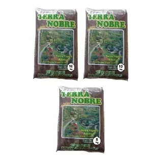 Kit 3 Terra Vegetal Adubada Total 25kg Adubo Plantas Jardim