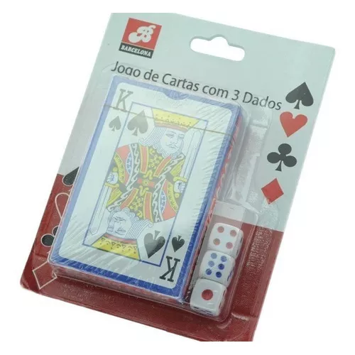 Jogo de Cartas - Baralho com 3 Dados