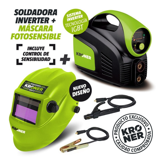 Soldadora Inverter Kroner 140 Amp-reales 220 Volts Premium + Kit