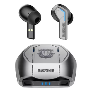 Audífonos In-ear Gamer Inalámbricos Transformers Bluetooth Tf-t06 Tf-t06 Plateado Con Luz Led