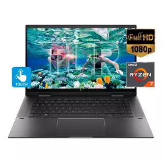 Notebook 8gb + 512 Ssd X360 Fhd Touch / Hp Ryzen 7 Outlet C Color Negro