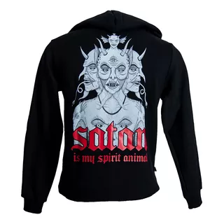 Satan Campera Canguro Algodon Hitch Calavera Rock Demonio