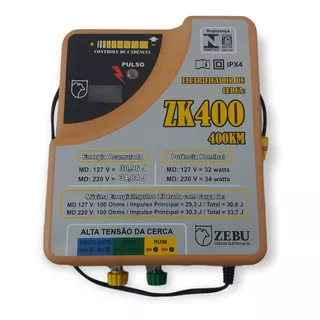 Eletrificador Aparelho Choque Rural Zebu Zk400