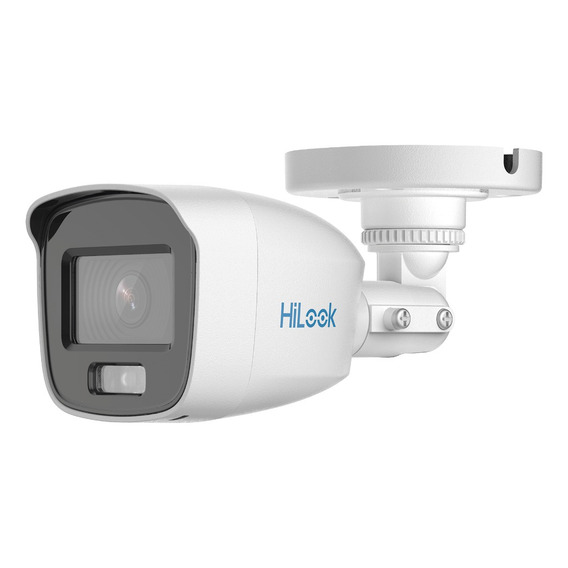 Hilook Cámara de Seguridad Con Microfono Integrado Bala TURBOHD 2 Mp Con Imagen a Color 24/7 ColorVu Lite Protección IP66 Para Uso Exterior + 20 mts de Luz Blanca Modelo THC-B129-PS