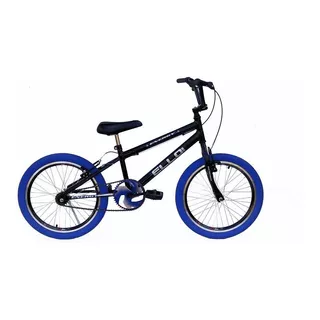 Bicicleta  Bmx Freestyle Infantil Ello Bike Energy Aro 20 Freios V-brakes Cor Preto/azul Com Descanso Lateral