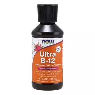 Vitamina Ultra B-12 5000 Mcg 118 Ml - Now Foods - Importado