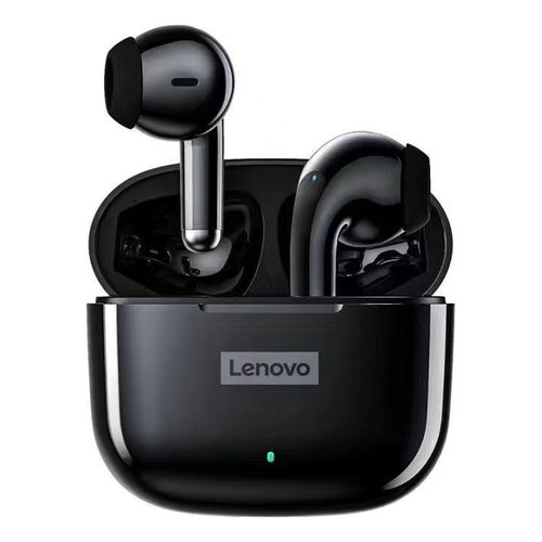 Auriculares in-ear gamer inalámbricos Lenovo LP40 Pro negro con luz LED