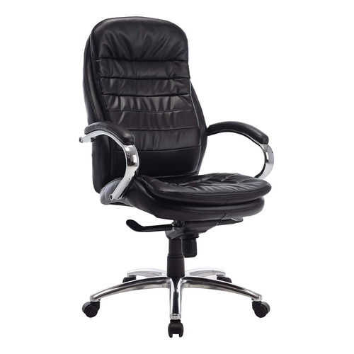 Silla de escritorio American Mesh 13010 synchro ergonómica  negra con tapizado de cuero sintético