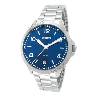 Relogio Orient Feminino Prata Mostrador Azul Fbss1159 D2sx