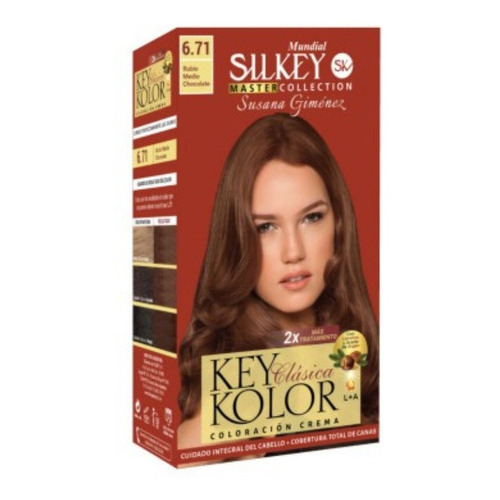  Silkey Tintura Key Kolor Clásica Kit Tono 6.71 Rubio Medio Chocolate