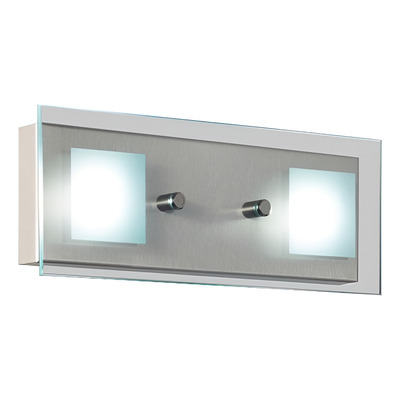 Aplique 2 Luces Batti 12w Acero Vidrio Templado 4622ac King - Acero