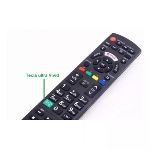 Control remoto de TV Panasonic con tecla Netflix y Ultra Vivid