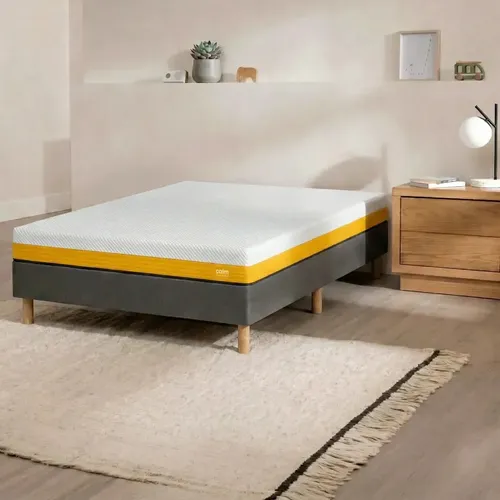 Colchón Original Calm y Sommier Terrenal Queen 160x200 Gris Oscuro