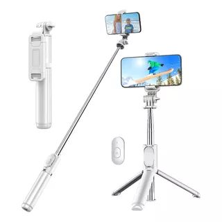 Selfie Stick Trípode Celular Control Remoto Bluetooth Blanco