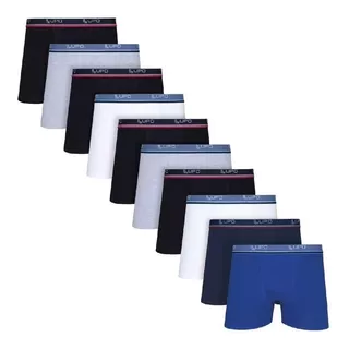 Kit 10 Cuecas Boxer Lupo Cueca Box Algodão Masculina Atacado