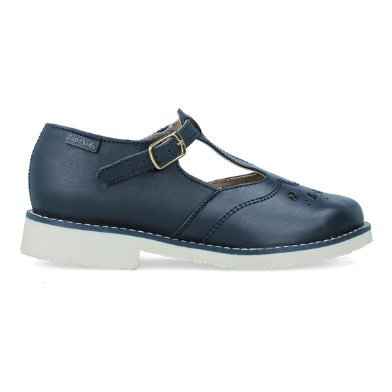 Zapato Escolar Zapakids Flats Azul Piel Talla (21.5-26.0).