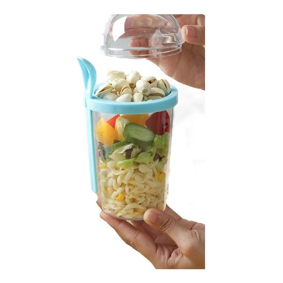 Pack 2 Vaso Recipiente Para Cereal Yogur Cierre Hermético#02