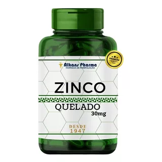 Zinco Quelado 30mg 120 Caps Mais Saúde