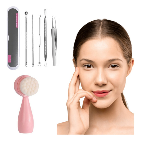 Extractor Removedor Puntos Negros + Cepillo Limpieza Facial