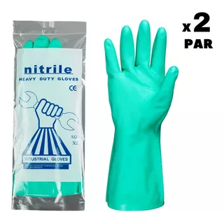 Guantes De Nitrilo Verde Industrial Tallas 8, 9, 10, 11  