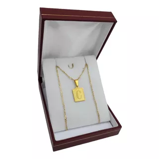 Conjunto Dorado Nombre Letra Inicial C Regalo Enchapado Oro 