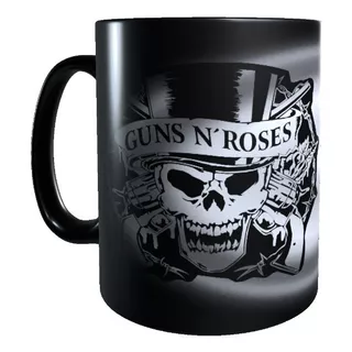 Taza Mágica Guns And Roses Byn, Tazon Cambia Color, Rock