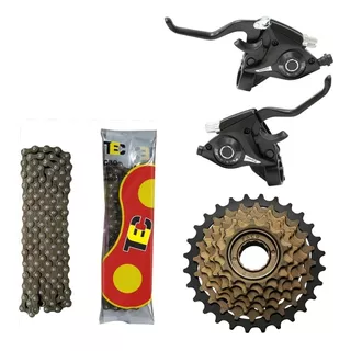 Kit 21v Bike Passador Trocador Roda Livre Catraca Corrente