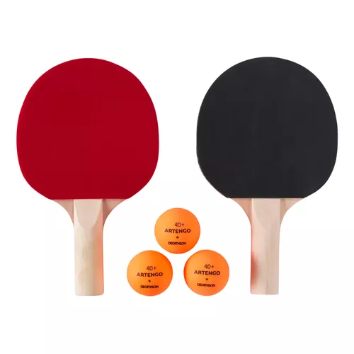 Set palas ping pong con 3 pelotas Pongori TTR 100