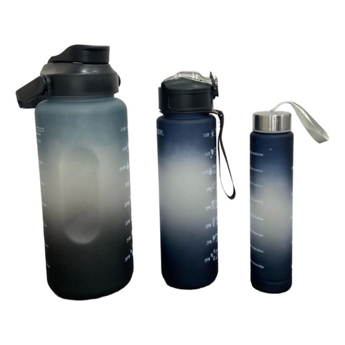 Kit de 3 botellas de agua con medidas de motivación Academia Color Diverse