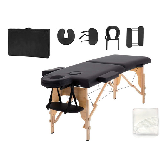 Camilla Masajes Spa Tatuaje Profesional Cama Plegable Color Negro