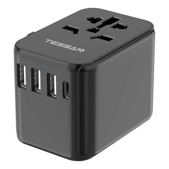 Adaptador Universal De Viaje 4 En 1 Con 1 Tipo C Y 3 Usb