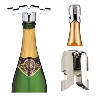 Kit 6 Tampas Champagne Espumante Rolha Inox - Frete Grátis