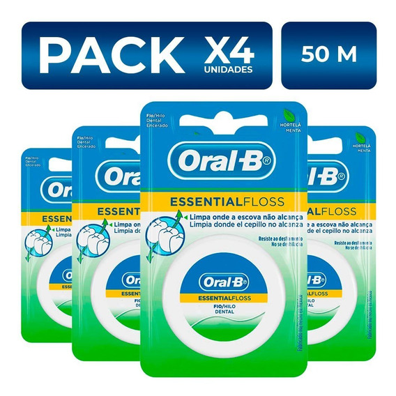 Packx4 Hilo Dental Oral B Essential Floss 50m