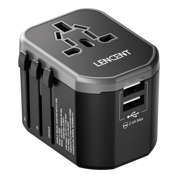 Adaptador Convertidor Clavija Viaje Usb Universal Todo Mundo