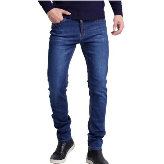 Pantalones Jean Pitillo/skinny Para Hombres Slim Fit De Moda