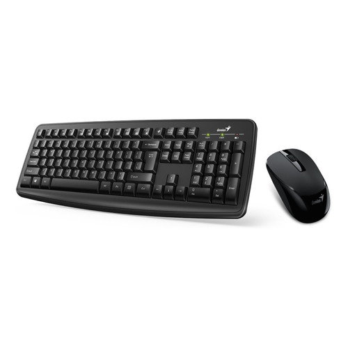 Kit de teclado y mouse inalámbrico Genius KM-8100 Español Latinoamérica de color negro