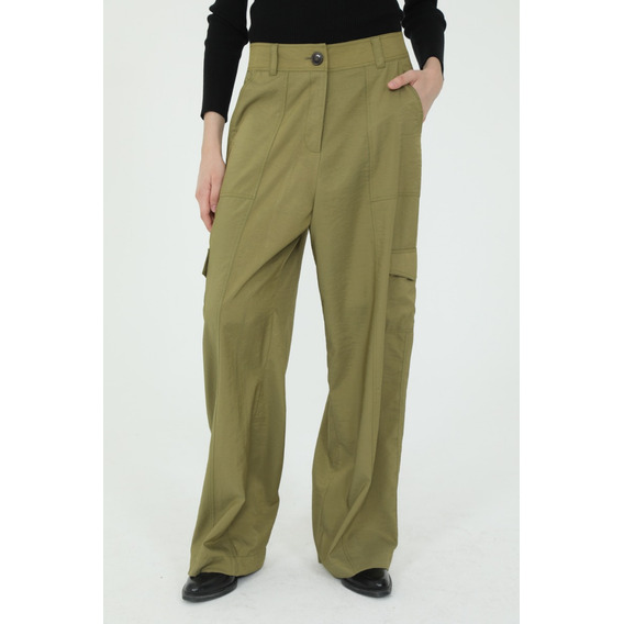 Pantalon Cargo Pierna Ancha Con Elastico Mujer Portsaid