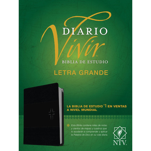 Biblia Ntv De Estudio Del Diario Vivir Letra Grande Negro Ónice, De Nueva Traducción Viviente. Editorial Tyndale, Tapa Blanda En Español
