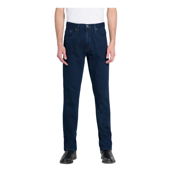 Jeans Oggi Hombre Mezclilla Azul Oscuro Vaxter Slim Straight