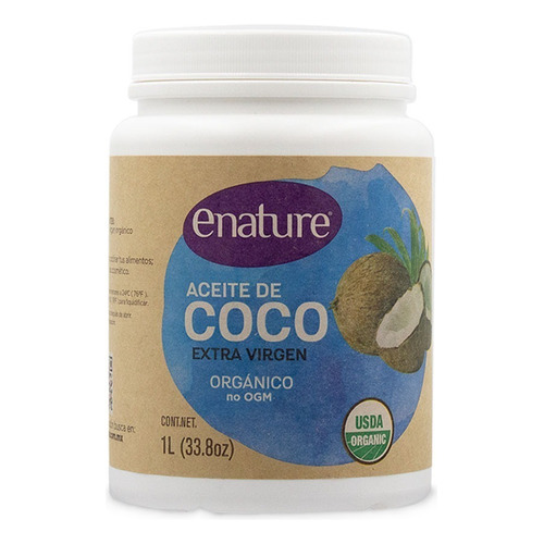 Aceite de Coco Orgánico Extra Virgen Enature en Frasco 1 L