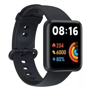 Xiaomi Lite Redmi Watch 2 Lite Sport 1.55  Caja De  Abs  Black, Malla  Black De  Tpu Silicona Y Bisel  Negro