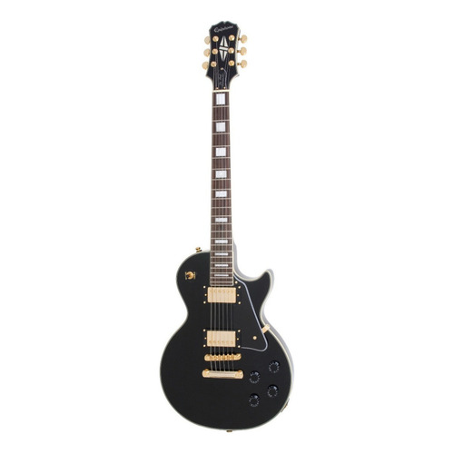 Guitarra eléctrica Epiphone Inspired by Gibson Les Paul Custom de caoba ebony brillante con diapasón de ébano