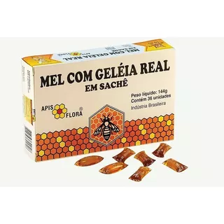 Mel Com Geléia Real Natural Em Sache (36x4g) 144g Apis Flora