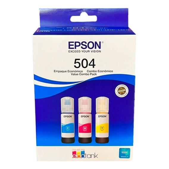 Tinta Epson 504 Pack 3 Colores Cian Magenta Amarillo